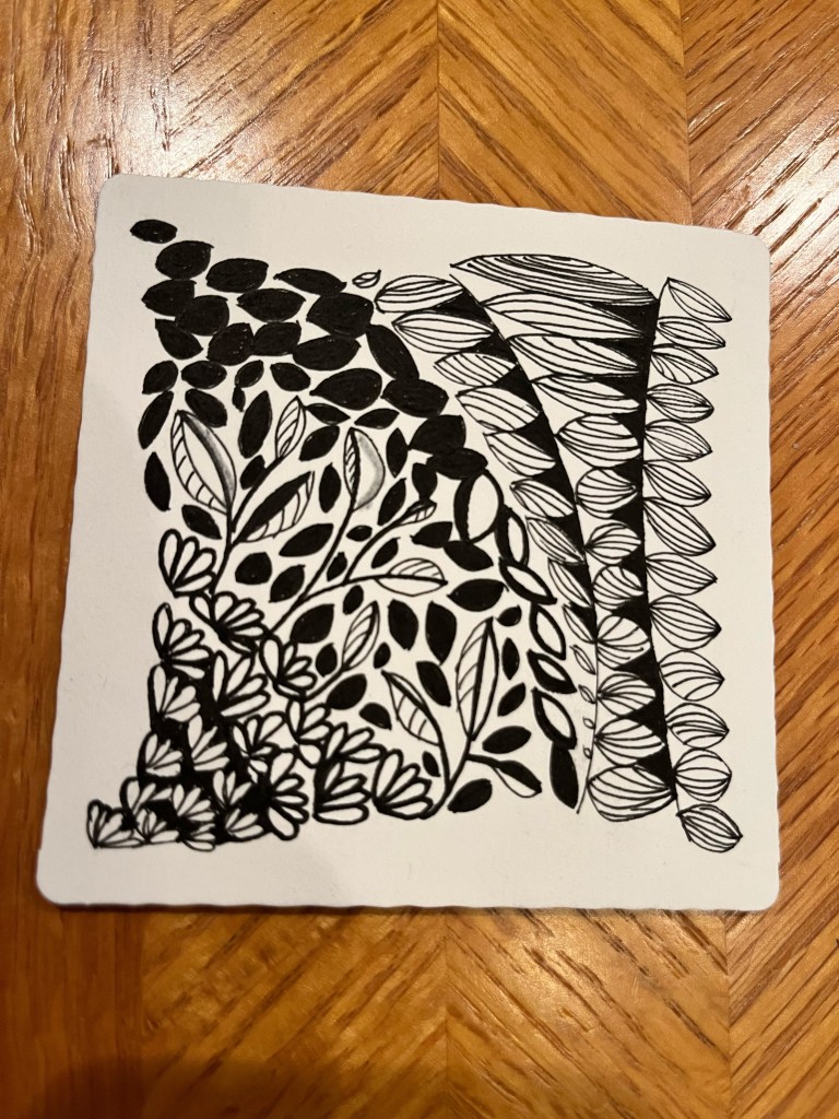 Emily's personal zentangle design in her flowers and nature series