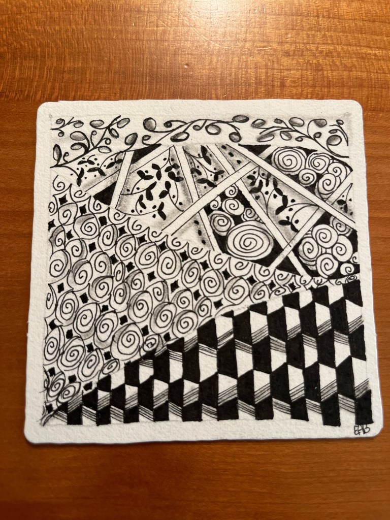 Emily's personal zentangle design in her quadrant series