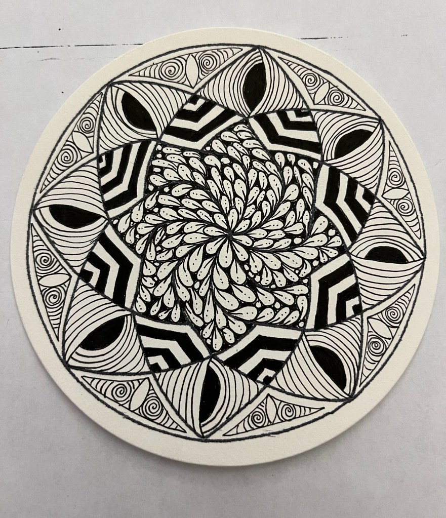 Evolution of a zentangle design in consecutive development
