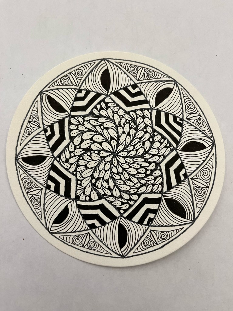 Evolution of a zentangle design in consecutive development
