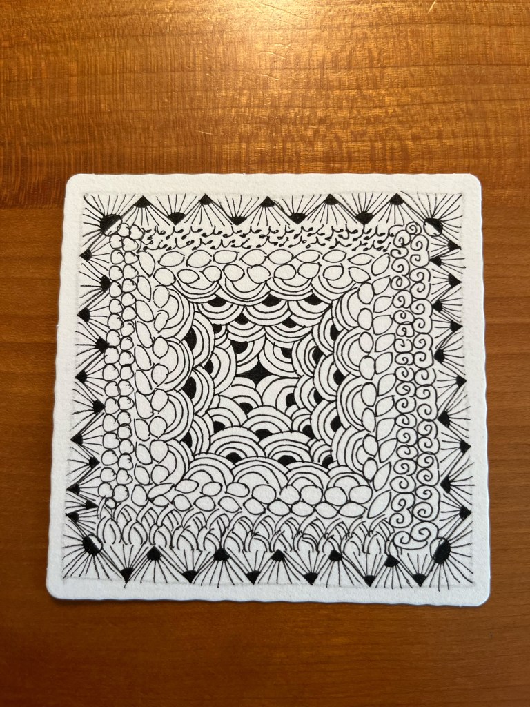 Evolution of a zentangle design in consecutive development