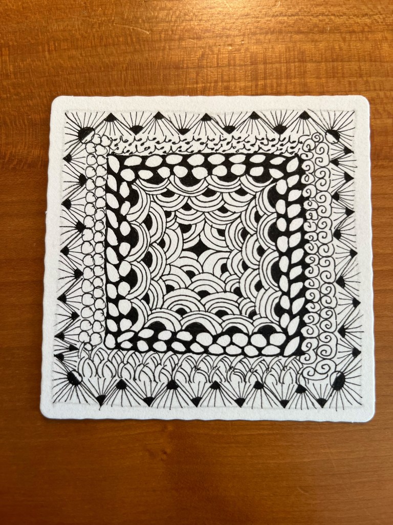 Evolution of a zentangle design in consecutive development