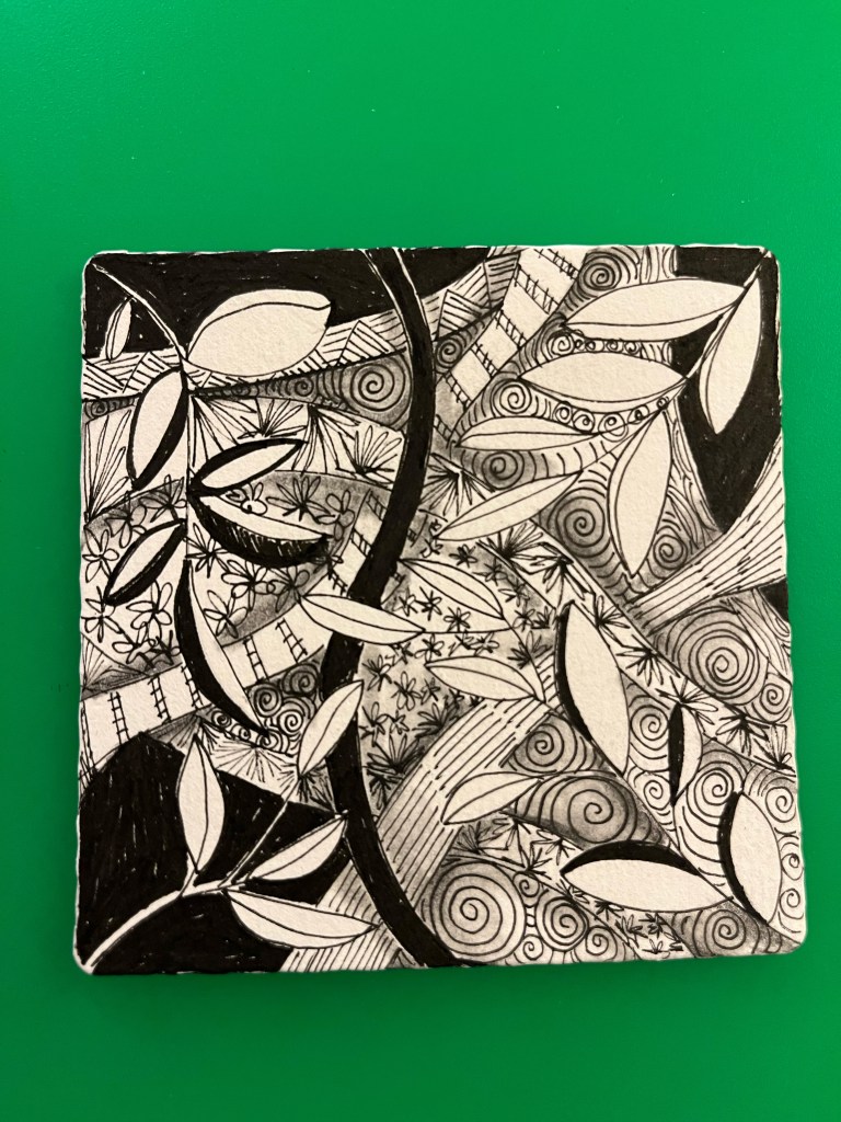 Emily's personal zentangle design in her jungle series