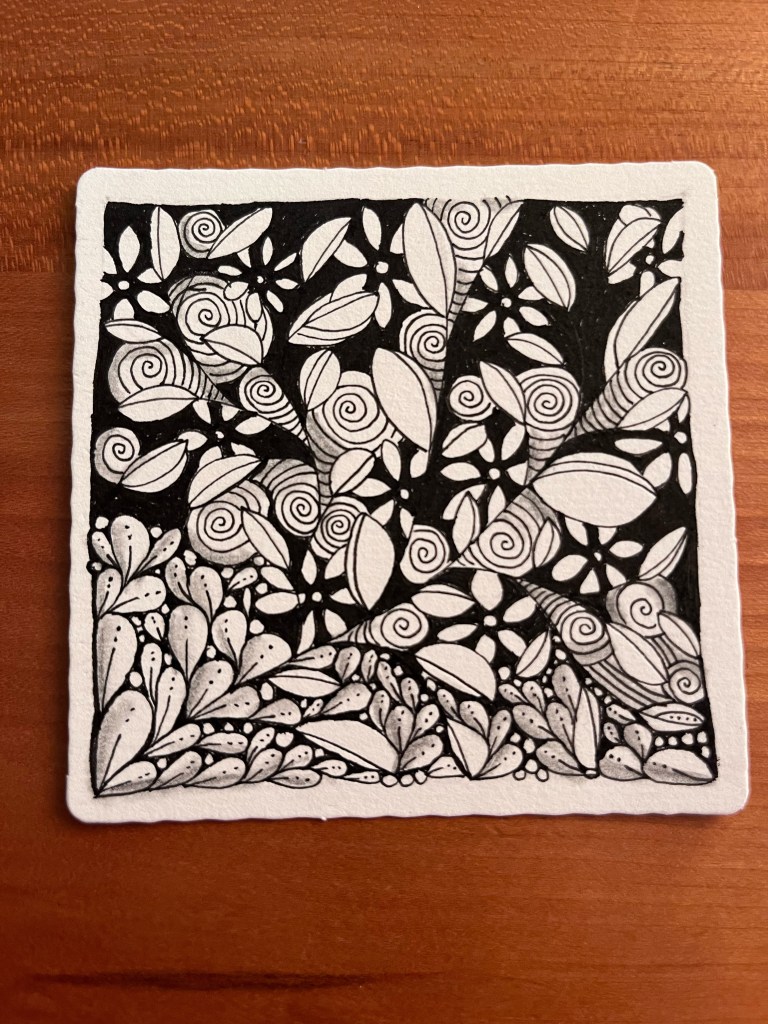 Emily's personal zentangle design in her flowers and nature series